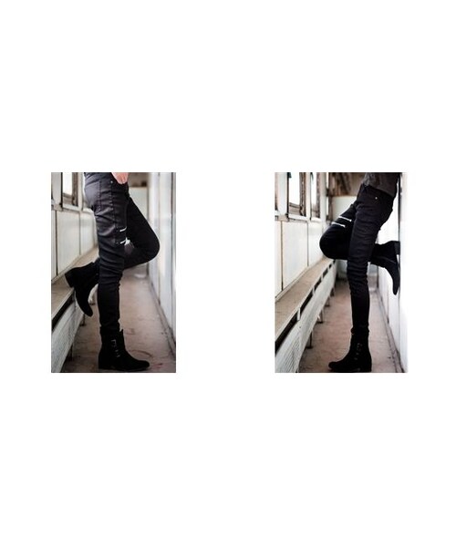 STORES.jp（ストアーズドットジェーピー）の「スキニーパンツ★ジッブ加工★クール★【送料無料】（スタジャン・メンズ・その他）」の2枚目の写真