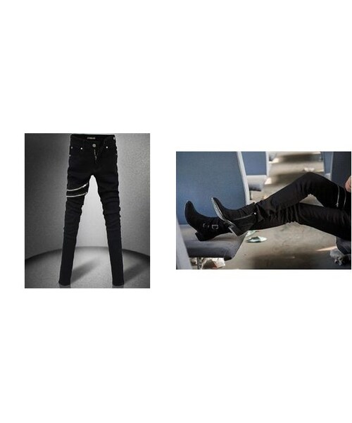 STORES.jp（ストアーズドットジェーピー）の「スキニーパンツ★ジッブ加工★クール★【送料無料】（スタジャン・メンズ・その他）」の3枚目の写真