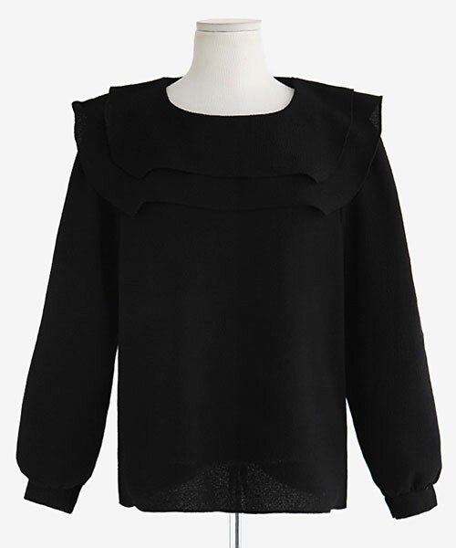 DHOLIC(ディーホリック)の「スクエアネックブラウス(シャツ/ブラウス・レディース・ホワイト/ブラック・FREE)」の2枚目の写真