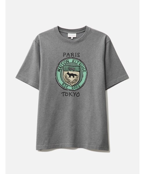【MAISON KITSUNE】メンズ シティコインズT グレー Maison Kitsune（メゾンキツネ）の「City Coins Comfort T-shirt