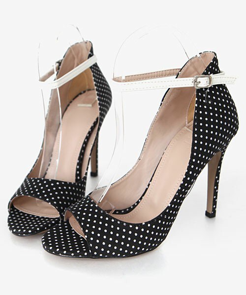 DHOLIC（ディーホリック）の「オープントゥストラップヒール（パンプス・レディース・ブラックA/ブラックB/ブルーA/ベージュB/ワインA・225/230/235/240/245/250）」の2枚目の写真