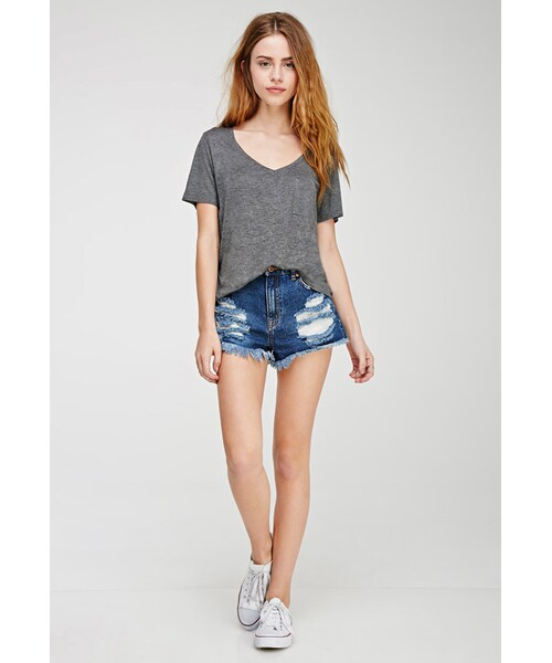 FOREVER 21（フォーエバー トゥエンティーワン）の「FOREVER 21 V-Neck Pocket Tee（Tシャツ/カットソー・レディース・Blue/Charcoal・Large/Medium/Small）」の8枚目の写真