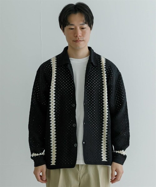 URBAN RESEARCH(アーバンリサーチ)の「URBAN RESEARCH iD 鉤針襯衫(その他・メンズ・黑色/原色・黑色/原色)」の6枚目の写真