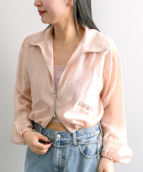 mystic（ミスティック）の「【3色展開】[mline]WZIPシアージャケット（マウンテンパーカー・レディース・アイボリー/イエロー/ピンク・F）」の3枚目の写真