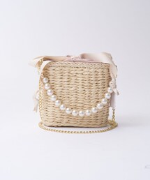 one after another NICE CLAUP | パールハンドルペーパーストローバッグ(ショルダーバッグ)