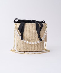 one after another NICE CLAUP | パールハンドルペーパーストローバッグ(ショルダーバッグ)