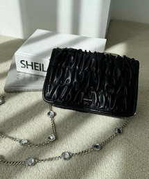 one after another NICE CLAUP | ビジューストラップ付きシャーリングショルダーバッグ(ショルダーバッグ)