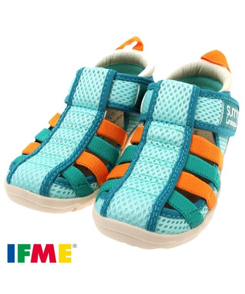 apres les cours（アプレレクール）の「◎SUNNY × IFME(イフミー)水抜きウォーターサンダル（シューズ・キッズ・ブラック/ブルー/オフホワイト/ピンク・16/17/18/19）」の2枚目の写真