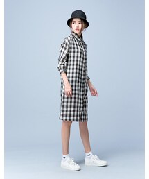 mooncat | 紋長版襯衫色(トップス)