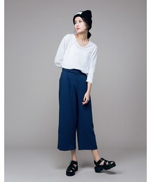 mooncat | 古腰帶寬口褲色(パンツ)