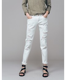 mooncat | 美感米白直筒褲色(パンツ)