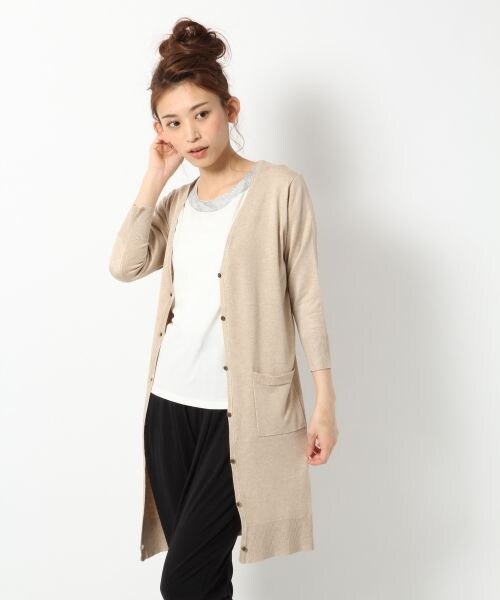 BLISS POINT Womens（ブリスポイント ウイメンズ）の「【UVカット】15SSロングVネックカーディガン（トップス・レディース・ホワイト05/ブラック09/グレー15/ベージュ52/カーキ78・Ｍ/Ｌ）」の4枚目の写真