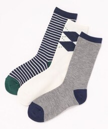 GLOBAL WORK Smile Seed Store（グローバルワーク スマイルシードストア）の「異柄クルーソックス3点セット/キッズ/176896（レッグウェア）」