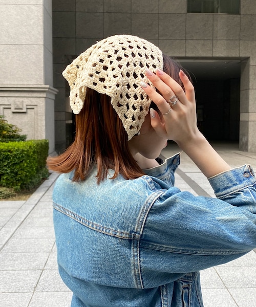 Lattice(Lattice)の「バブーシュカ(ファッション雑貨・レディース・ブラック/アイボリー・FREE)」の2枚目の写真