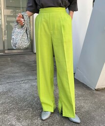 CIAOPANIC TYPY | 【スッキリ見え】テックリネンストレートタックワイドパンツ(パンツ)