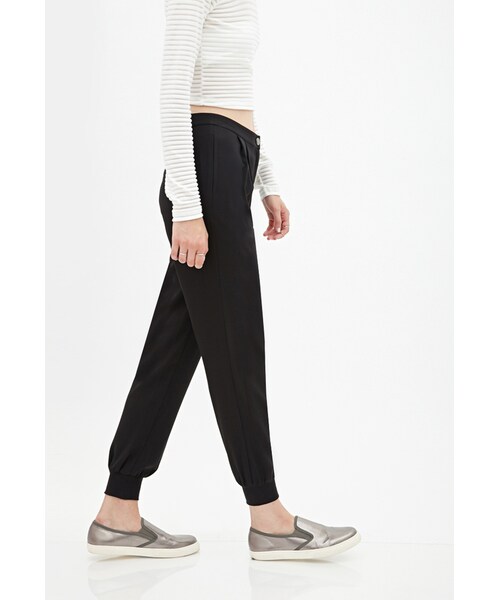 FOREVER 21（フォーエバー トゥエンティーワン）の「FOREVER 21 Woven Chino Joggers（その他パンツ・レディース・Black・Large）」の3枚目の写真