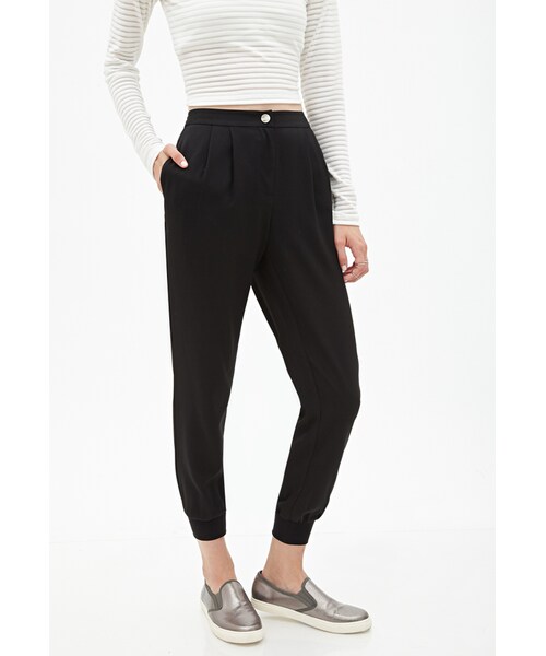 FOREVER 21（フォーエバー トゥエンティーワン）の「FOREVER 21 Woven Chino Joggers（その他パンツ・レディース・Black・Large）」の6枚目の写真