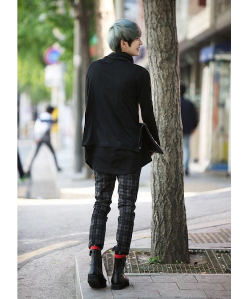 STORES.jp（ストアーズドットジェーピー）の「斜めボタンタートル★モード×スタイリッシュ★【送料無料】（Tシャツ/カットソー・メンズ・その他）」の3枚目の写真