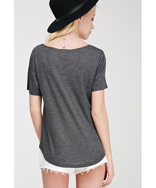 FOREVER 21（フォーエバー トゥエンティーワン）の「FOREVER 21 Slub Knit Pocket Tee（Tシャツ/カットソー・レディース・White/Charcoal/Light blue・Small/Large/Medium）」の6枚目の写真