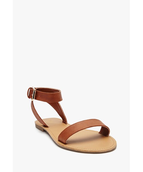 FOREVER 21（フォーエバー トゥエンティーワン）の「FOREVER 21 Faux Leather Ankle Strap Sandals（サンダル・レディース・Camel/Black/White・7/6/8/9/10）」の6枚目の写真