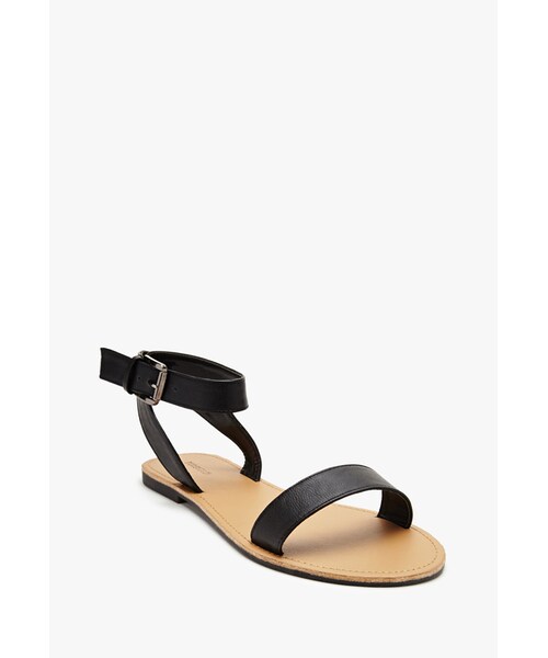 FOREVER 21（フォーエバー トゥエンティーワン）の「FOREVER 21 Faux Leather Ankle Strap Sandals（サンダル・レディース・Camel/Black/White・7/6/8/9/10）」の5枚目の写真