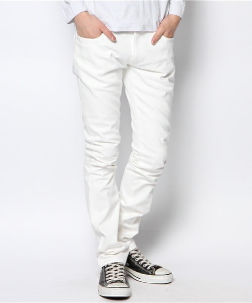 SABLE CLUTCH（セーブルクラッチ）の「シンチバック5Pストレッチジーンズ リジットスキニー（デニムパンツ・メンズ・ホワイト/ブラック/グレー/ダークネイビー/ブルーグリーン/ロイヤルブルー・SMALL/MEDIUM/LARGE）」の2枚目の写真