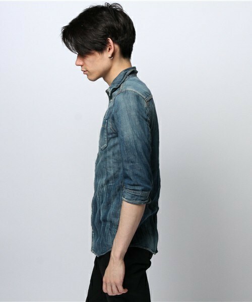 SABLE CLUTCH（セーブルクラッチ）の「WRINKLE EFFECT-デニムシャツ（シャツ/ブラウス・メンズ・インディゴブルー・SMALL/MEDIUM）」の3枚目の写真