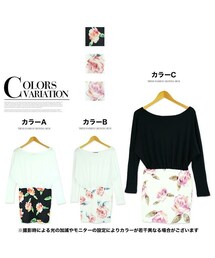 GROWING RICH | 【2015 S/S】【ワンピース】リアルROSE×ドルマントップのドッキングワンピース[GR150101](ワンピース)