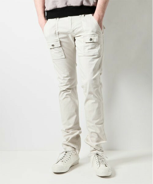 SABLE CLUTCH（セーブルクラッチ）の「ギャバストレッチスキニーブッシュパンツ（カーゴパンツ・メンズ・オフホワイト/カーキ・SMALL/MEDIUM/LARGE/X-LARGE）」の2枚目の写真