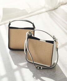 un dix cors | 《予約》レザーハンドルコンビバッグ(ショルダーバッグ)