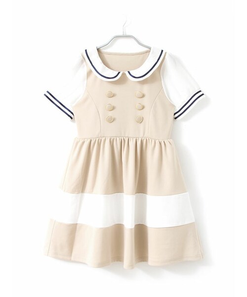 Newlyme ニューリーミー の ライン入り配色マリンワンピース ワンピース ドレス Wear