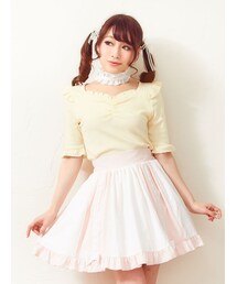 DearMyLove | チョーカー5分袖フリルカットソー(トップス)