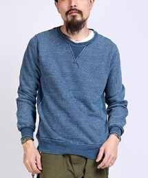 レミレリーフ ビンテージ加工 スウェット インディゴカラー フリーダムスリーブ レミレリーフ ビンテージ加工 スウェット インディゴカラー フリーダム