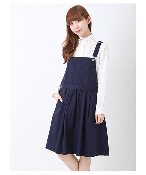 ehka sopo（エヘカソポ）の「ショートジャンスカ（サロペット・レディース・アイボリー/グリーン/ネイビー・M）」の3枚目の写真