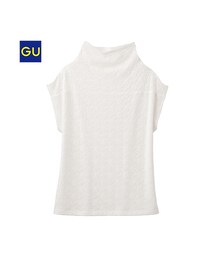 GU | （GU）レースボトルネックＴ（半袖）(トップス)