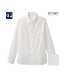 GU | （GU）ウォッシュブロードシャツ（長袖）Ｃ(トップス)