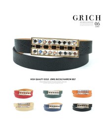 GROWING RICH | キラリとリッチ♪ジルコンストーンの光るベルト穴タイプエレガンスバックルベルト(ベルト)