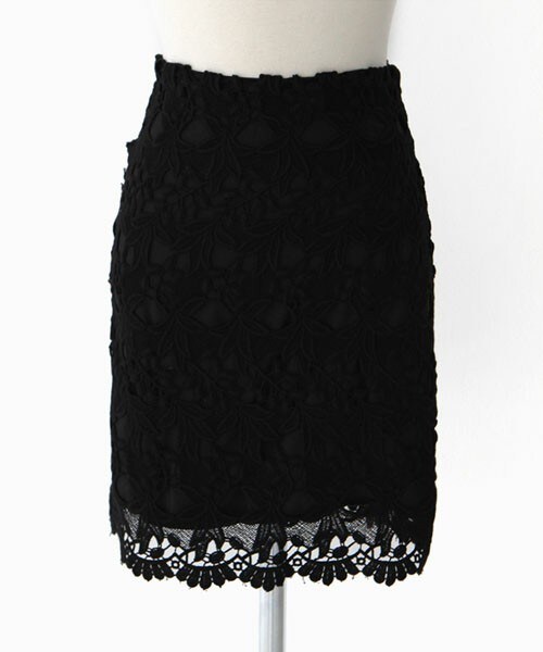 DHOLIC（ディーホリック）の「フラワーレースタイトミニスカート（スカート・レディース・アイボリー/ミント/ブラック・S/M）」の2枚目の写真