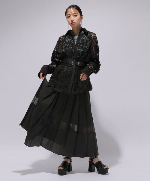 【れん】HARE パートメタリックプリーツスカート HARE（ハレ）の「パートメタリックプリーツスカート（）」 - WEAR