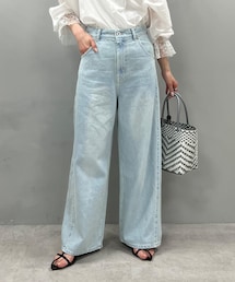 PUAL CE CIN | ワイドバギーコットンリネンデニム(デニムパンツ)