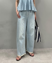 PUAL CE CIN | カーブシルエットコットンリネンデニムパンツ(デニムパンツ)