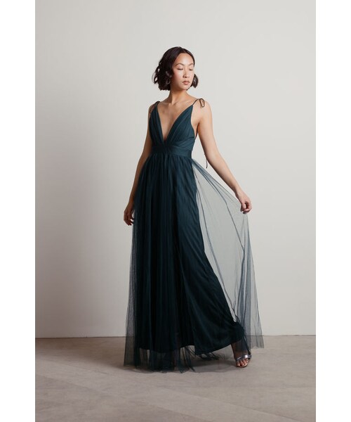 TOBI（-）の「Slay The Night Deep V Double High Slit Maxi Dress - Blue（その他・レディース・other）」の10枚目の写真