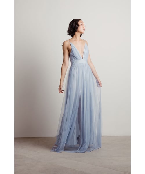 TOBI（-）の「Slay The Night Deep V Double High Slit Maxi Dress - Blue（その他・レディース・other）」の2枚目の写真
