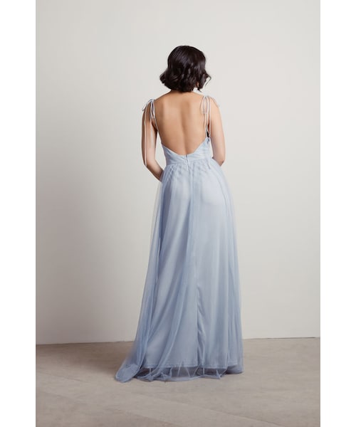 TOBI（-）の「Slay The Night Deep V Double High Slit Maxi Dress - Blue（その他・レディース・other）」の4枚目の写真