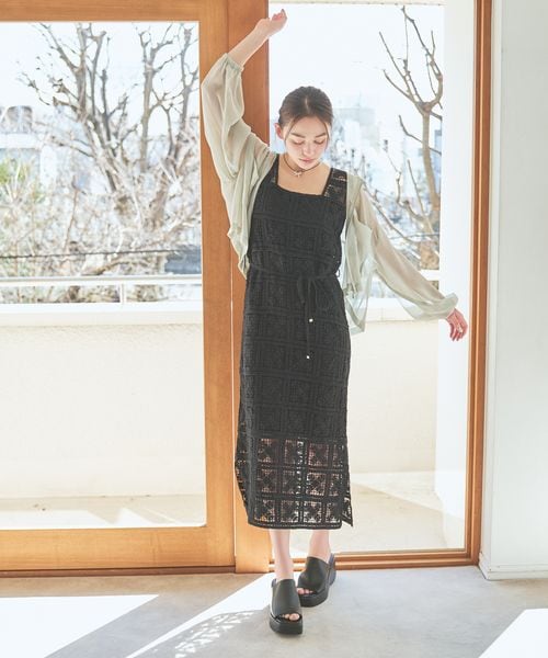 mystywoman クロシェロングノースリーブワンピース ミックス 楽天市場】【SALE／20%OFF】クロシェロングノースリーブ