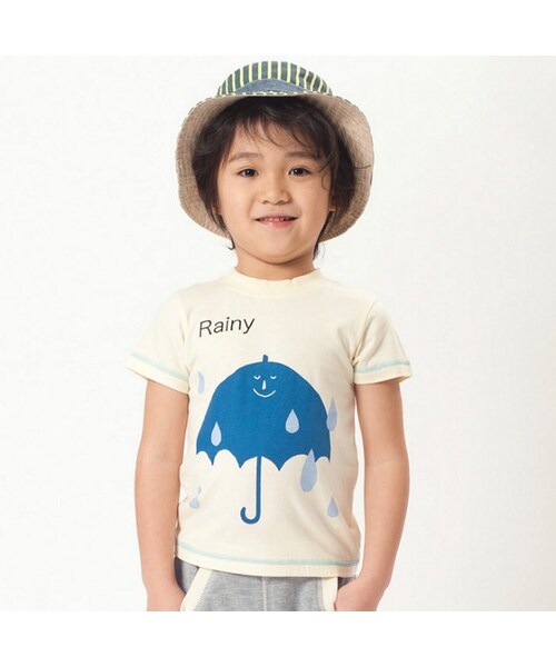 apres les cours（アプレレクール）の「◎お天気Ｔシャツ（トップス・キッズ・グレー/アイボリー/イエロー・80/90/95/100/110/120/130/140）」の2枚目の写真