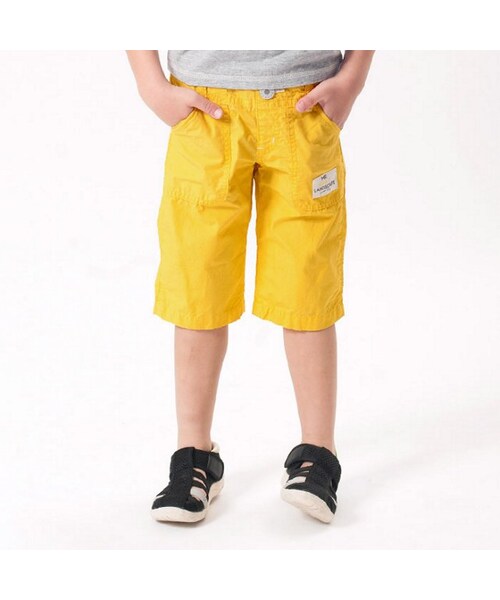 apres les cours（アプレレクール）の「◎ダンプワッシャーハーフパンツ（パンツ・キッズ・ベージュ/カーキ/ネイビーブルー/イエロー・80/90/95/100/110/120/130/140）」の4枚目の写真