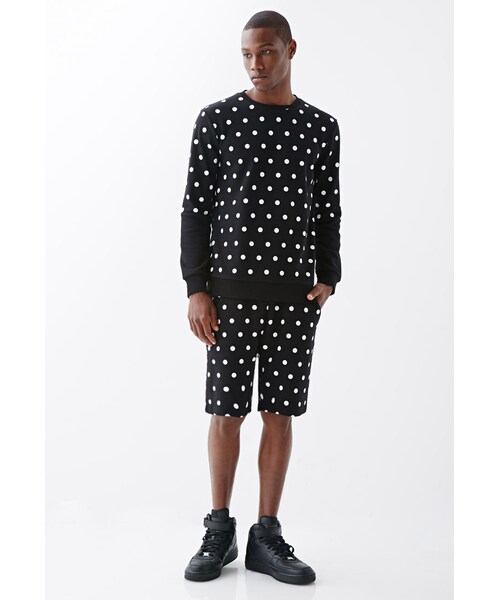 FOREVER 21（フォーエバー トゥエンティーワン）の「[MEN]オーバーサイズドットスウェットショートパンツ（その他・メンズ・BLACK・X-Small/Small/Medium/Large）」の6枚目の写真