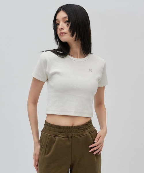 Lui's(ルイス)の「【cierio/シエリオ】リブTシャツ(Tシャツ/カットソー・レディース・ホワイト/レッド/ネイビー・F)」の1枚目の写真