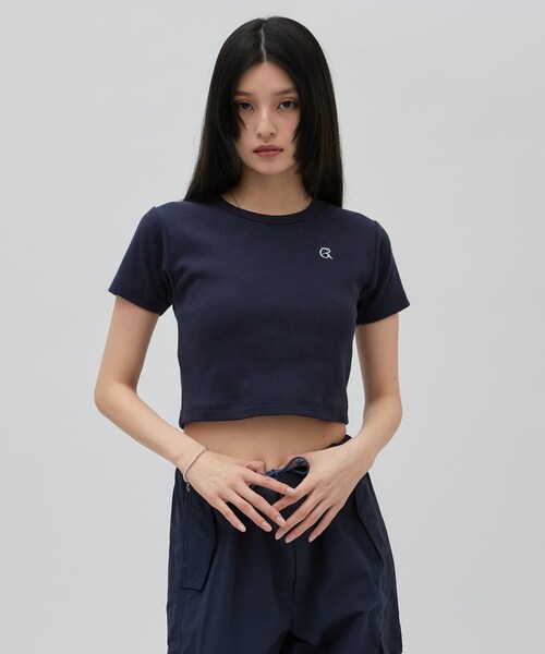 Lui's(ルイス)の「【cierio/シエリオ】リブTシャツ(Tシャツ/カットソー・レディース・ホワイト/レッド/ネイビー・F)」の2枚目の写真